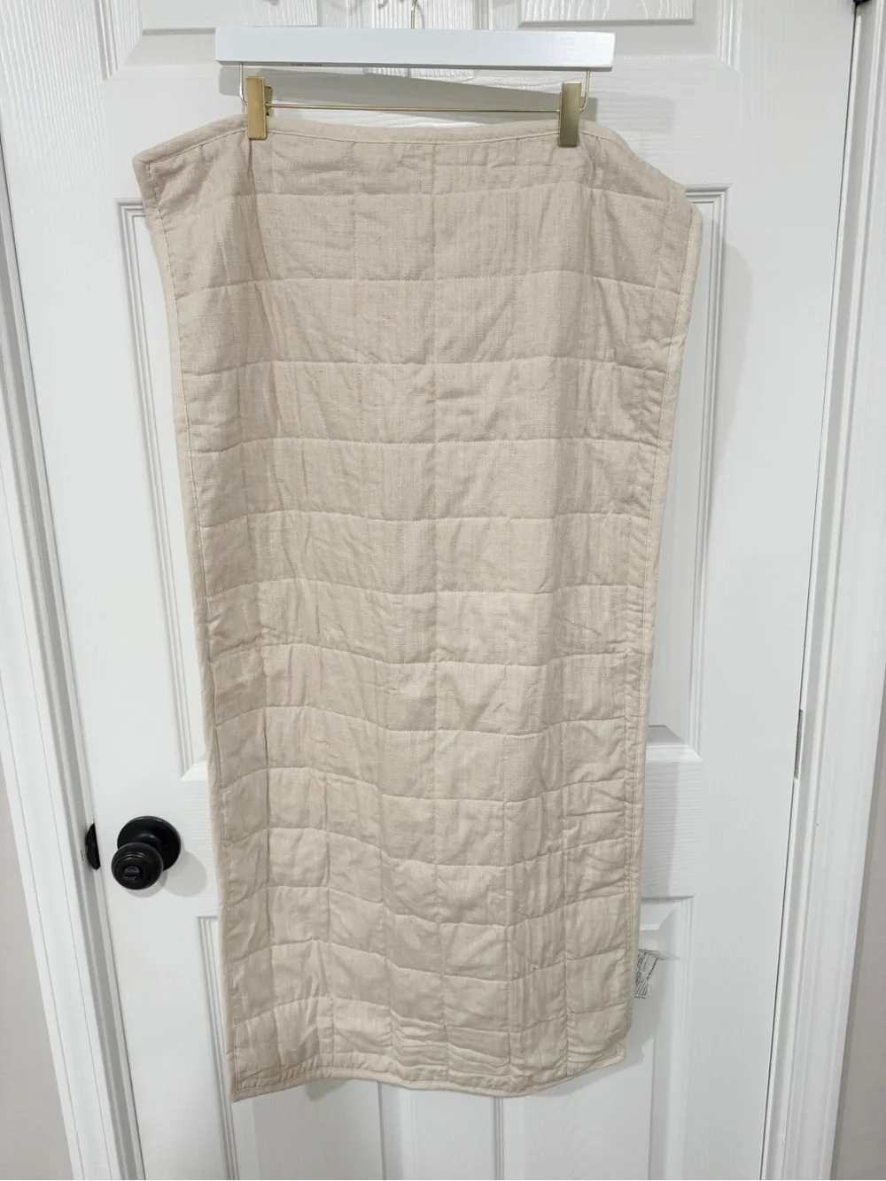 Casaluna King Linen Blend Quilted Pillow Sham Ivory Textured Quiet Luxury